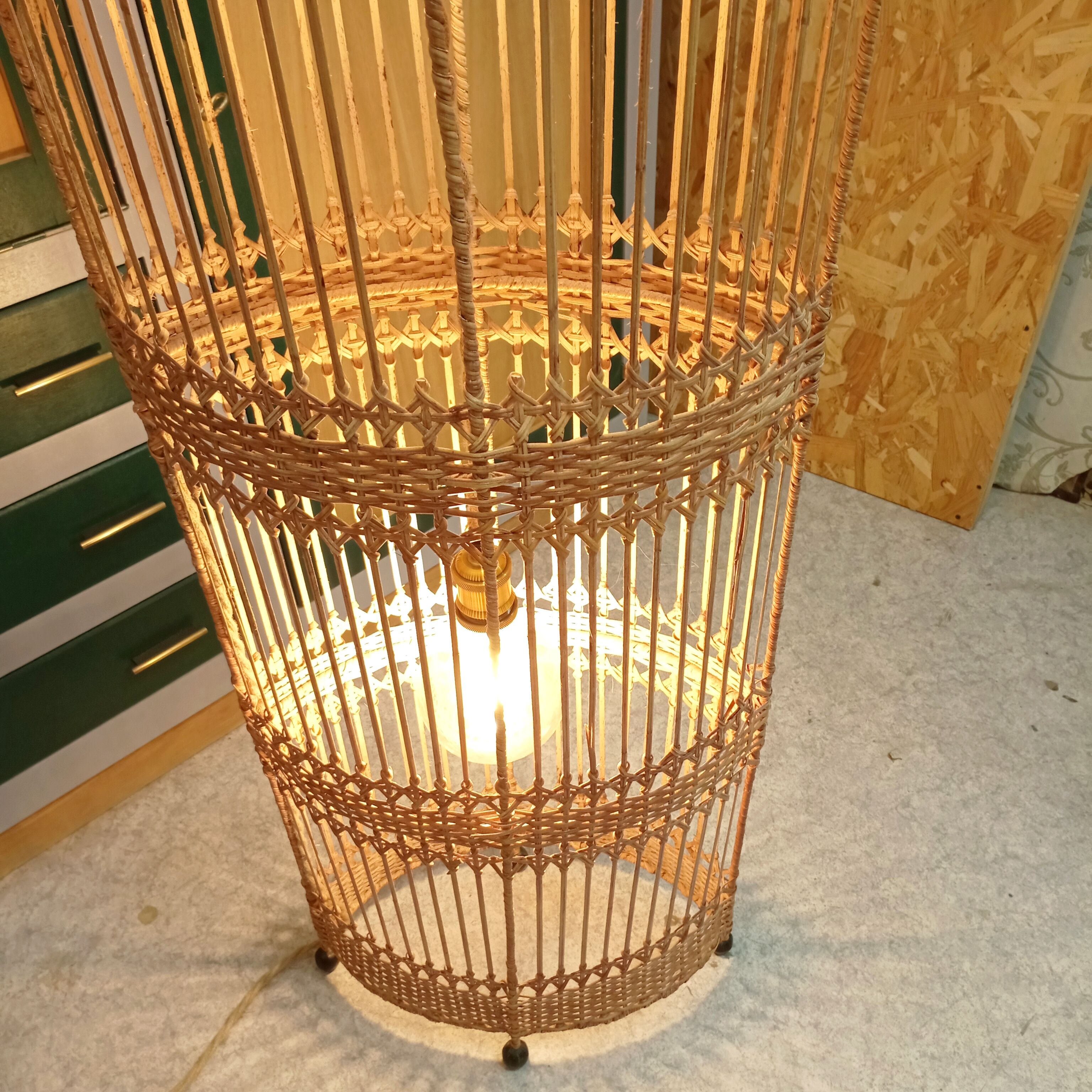 Wicker lamp unique piece