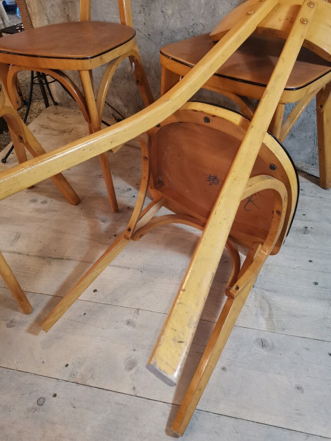 4 chairs bistro Luterma Banana