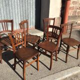 6 vintage bistro chairs 1950