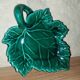 Charming ceramic dish in the shape of a leaf, signed Vallauris, in