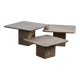 Suite de trois tables gigognes « Fossile », Suisse, circa 1970