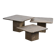 Suite de trois tables gigognes « Fossile », Suisse, circa 1970