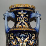 Baluster vase in Gien, renaissance decoration