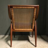 Peter hvidt & orla molgaard nielsen model 147 teak & rattan chair for france & son
