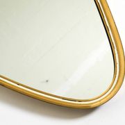 Heavy mid-century brass kidney-shaped wall mirror from Münchner Zierspiegel