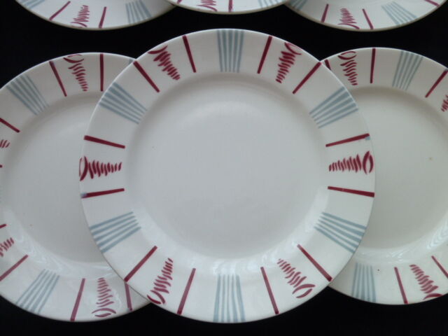 Set de 6 assiettes plates en faience de Sarreguemines  Modèle Neuilly