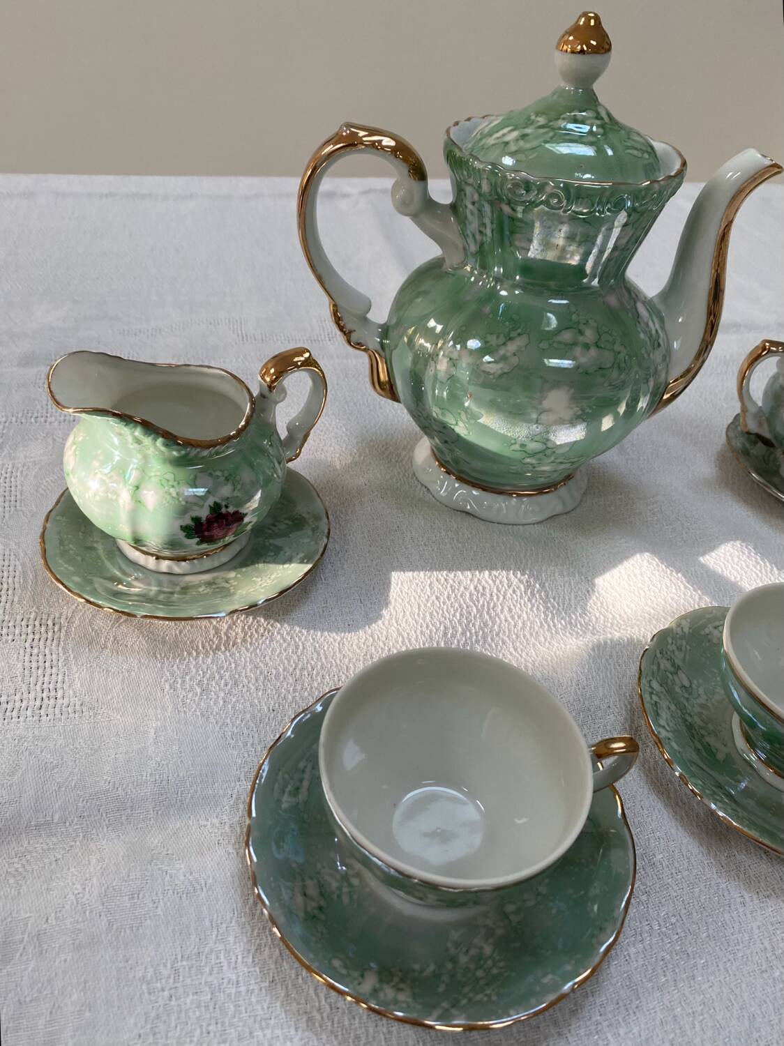 Grande nappe blanche en metis 215 x 155 cm