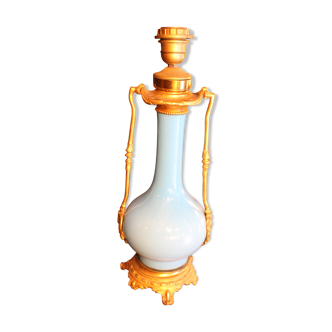 Blue opaline lamp foot