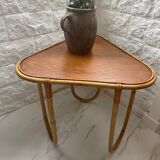 Small banbou tripod table from the 70s