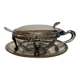 Glass and silver-plated sugar bowl