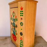 Vintage painted wooden doll cabinet