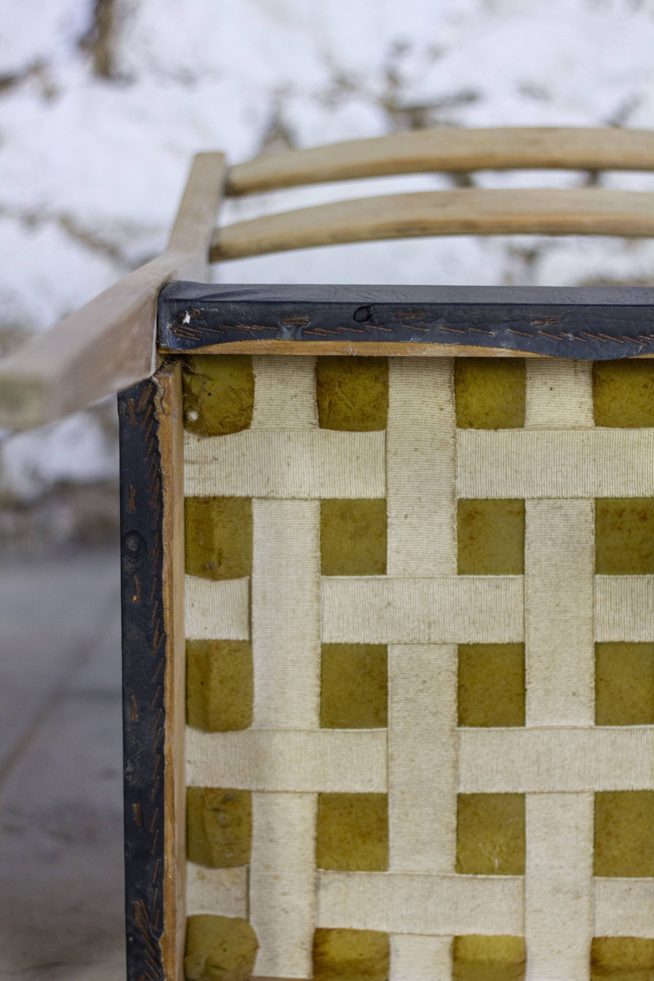 Scandinavian chair in teak and faux leather, 1960.