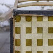 Scandinavian chair in teak and faux leather, 1960