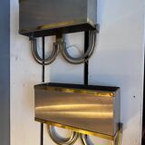 Paire d’appliques inox et laiton