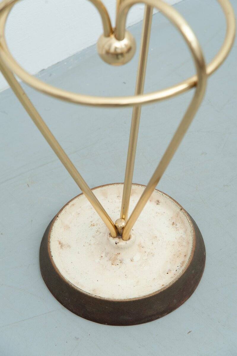 Brass & cast iron umbrella stand, 1950s