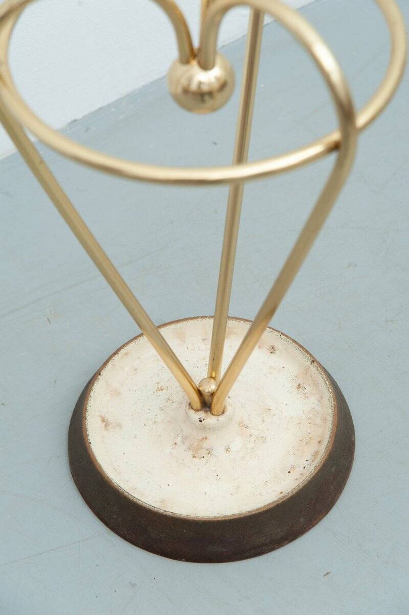 Brass & cast iron umbrella stand, 1950s