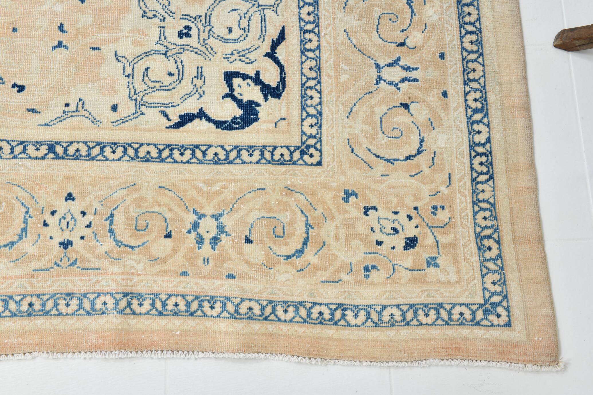 Grand Tapis Persan Ancien – Motifs Médaillon, Laine Nouée Main, 289x376 Cm