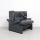 Cassina Portovenere set leather lounge chairs with ottoman