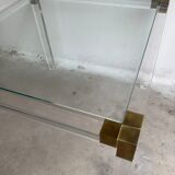 Lucite and brass coffee table by Charles Hollis Jones