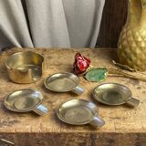 Individual brass ashtrays with storage support