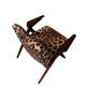 Leopard print velvet bunny armchair from dolnośląskie fabryki mebli, 1960