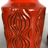 Set of three vintage pottery fat lava 'onion' vases made by Scheurich, Germany