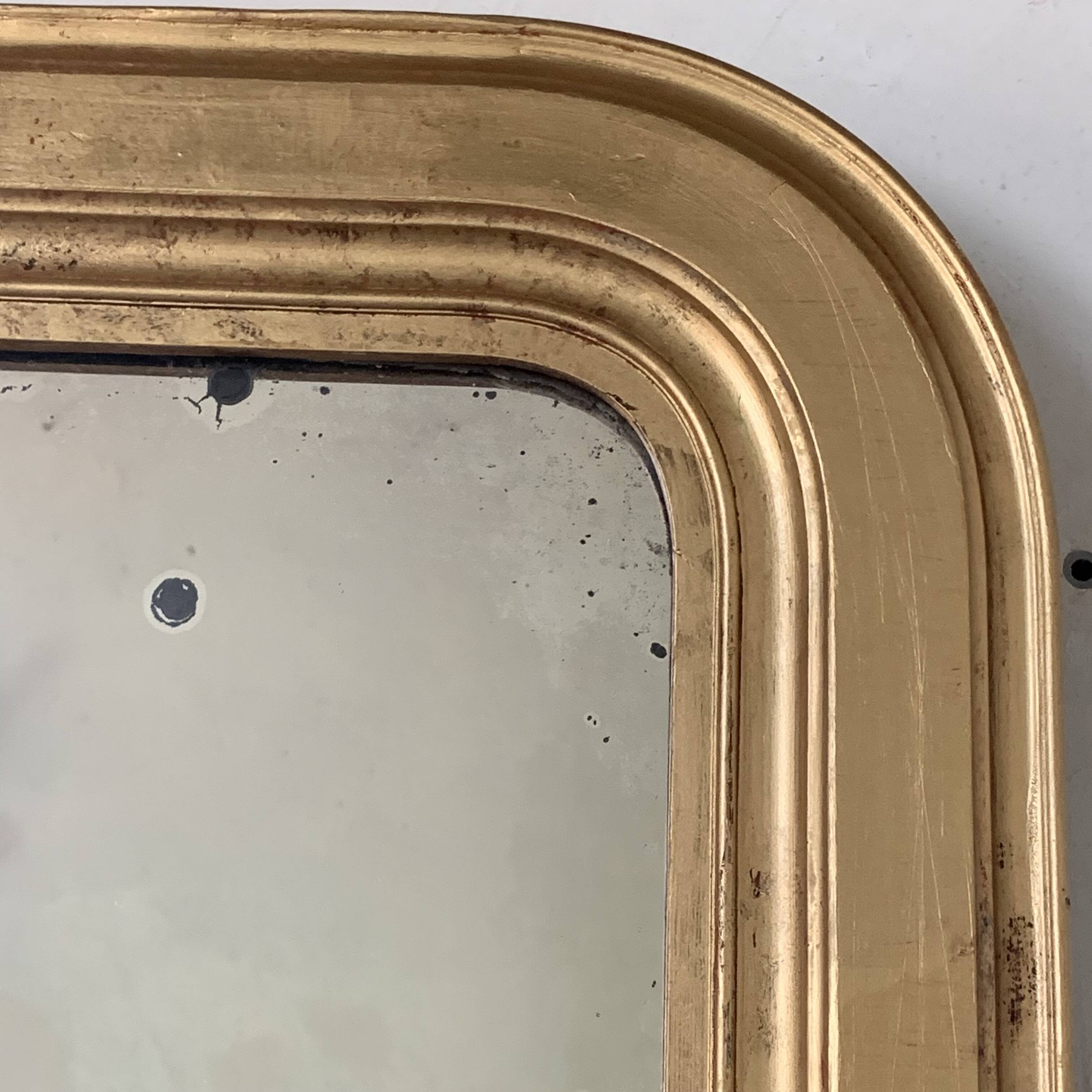 Louis Philippe overmantel fireplace mirror in gold