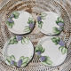 4 assiettes à dessert blanches en barbotine de raisin vintage Japon