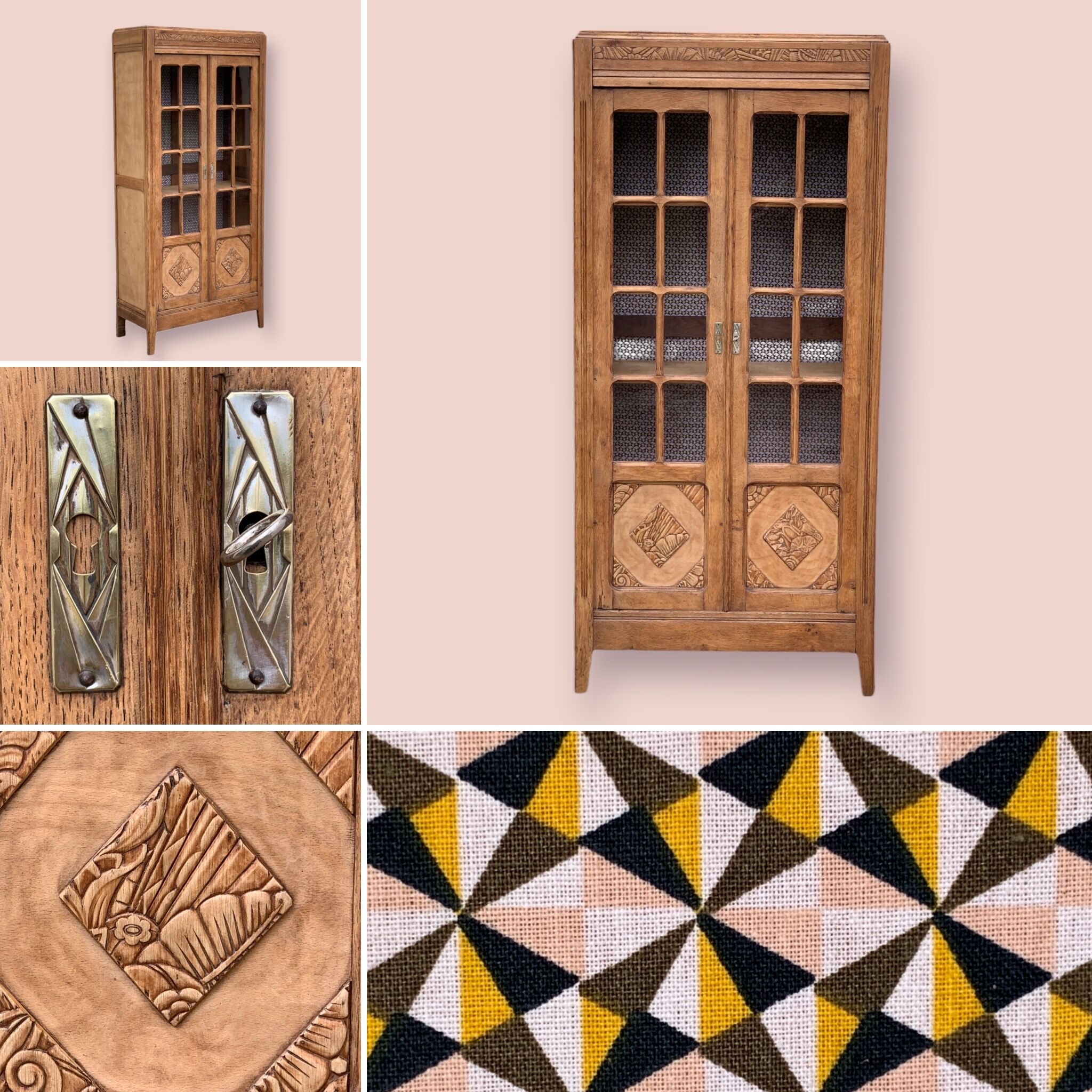 Parisian wardrobe glazed art deco 1930 raw wood