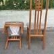 6 Scandinavian dining chairs in solid wood and grey fabric Denmark