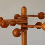 Scandinavian pine coat rack 1970