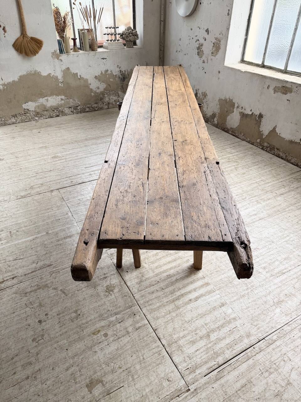 Brutalist popular art table XXL 3.5m/4m pine and oak