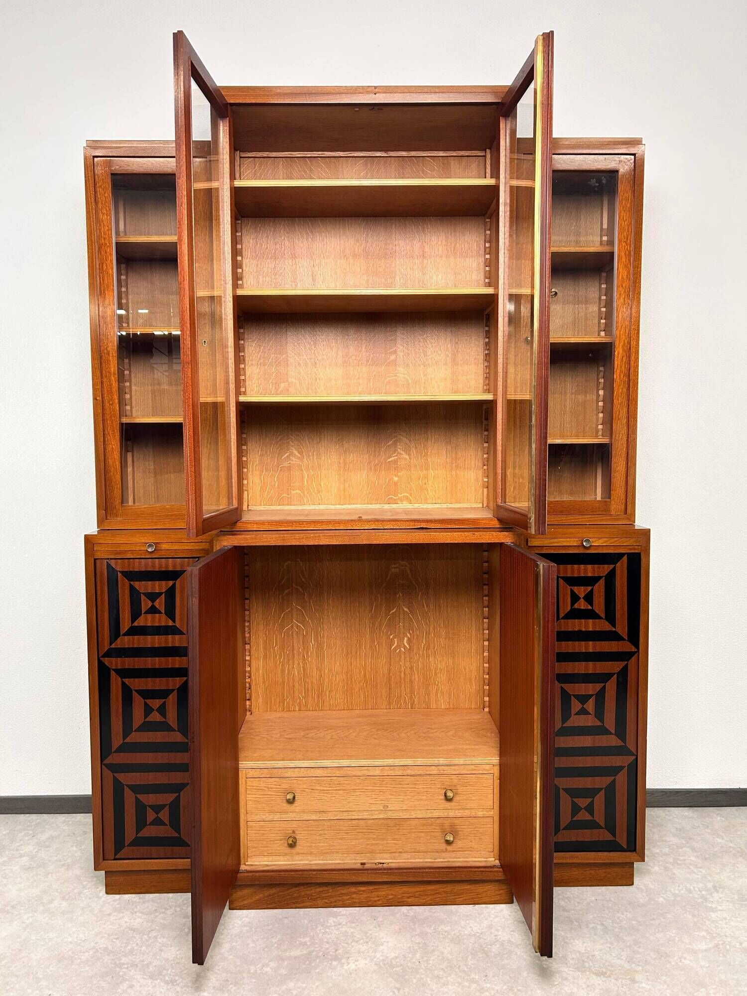 Cubist library with marquetry, around 1930