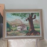 oil on canvas Basque landscape signed Yves Babonnaud 20th century