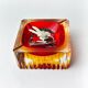 Red and yellow cubic Sommerso ashtray by Seguso, Murano, Italy, 1970