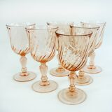 6 Rosaline wine glasses Luminarc Arcoroc France - vintage 80s