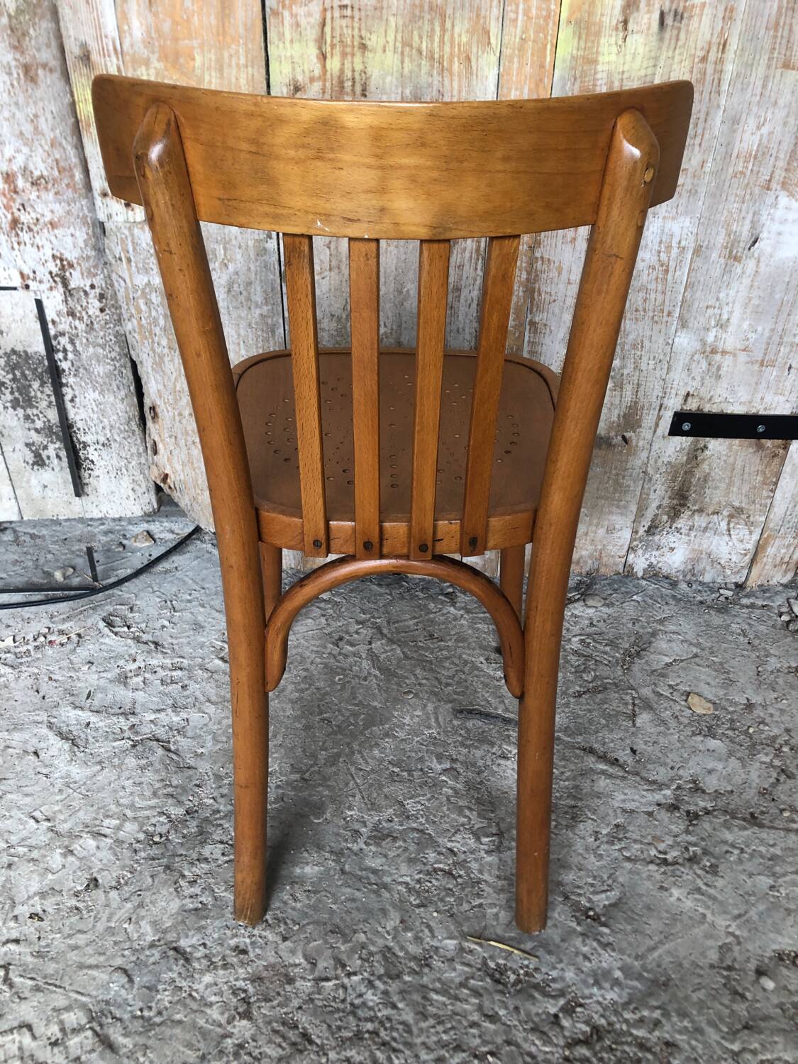 Old BAUMANN Style Bistro Chair Light Bent Wood Vintage #A595