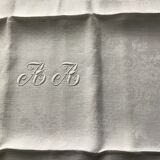 Tablecloth and 12 linen towels marked AA