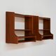 Wall-mounted teak bedside tables Scandinavia 1960s