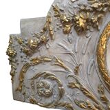 Wall panel with angels in patinated stucco