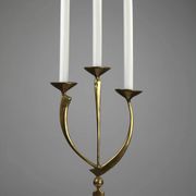 Solid Brass Three-Arm Candelabra — Modernist, 1960s