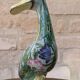 Very beautiful polychrome decorative duck cane statue in Porcelain from Par