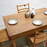 Table à manger de ferme, vintage en bois