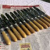 Set of 12 Antique Art Nouveau Table Knives - Tableware