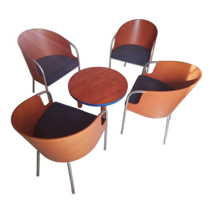 Salon 4 fauteuils et une table