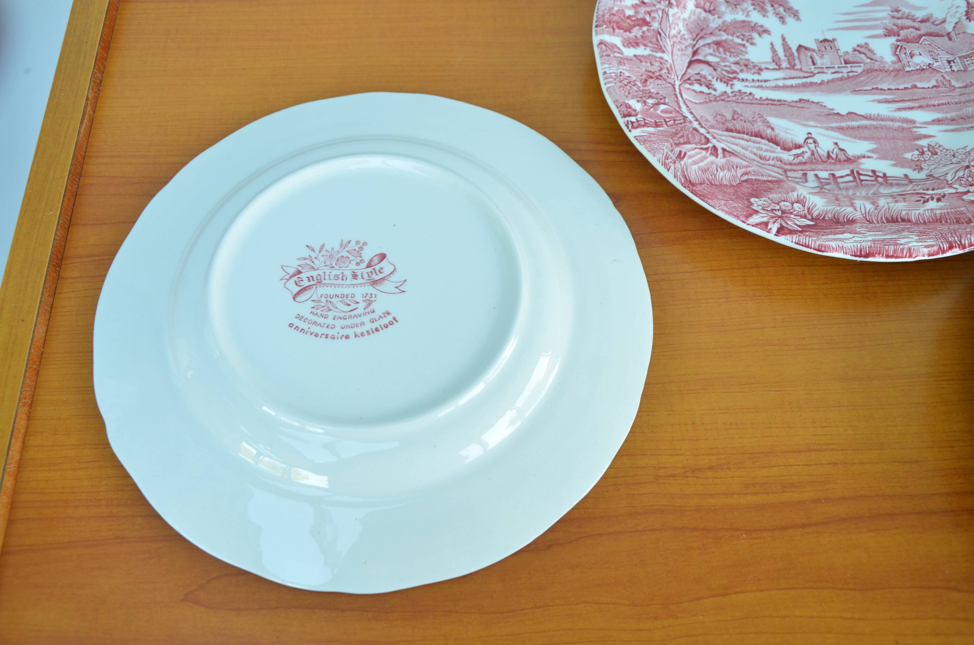 Set of 6 English style plates, kesteloot birthday