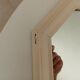 Vintage octagonal white lacquered mirror