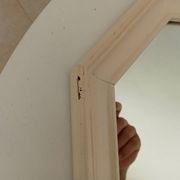 Vintage octagonal white lacquered mirror