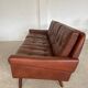 Danish mid-century Svend Skipper cognac 3 person sofa 1960s