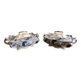 Set of 2 soup tureens, 19th century, Williams & Co. Crown china, Lily patte